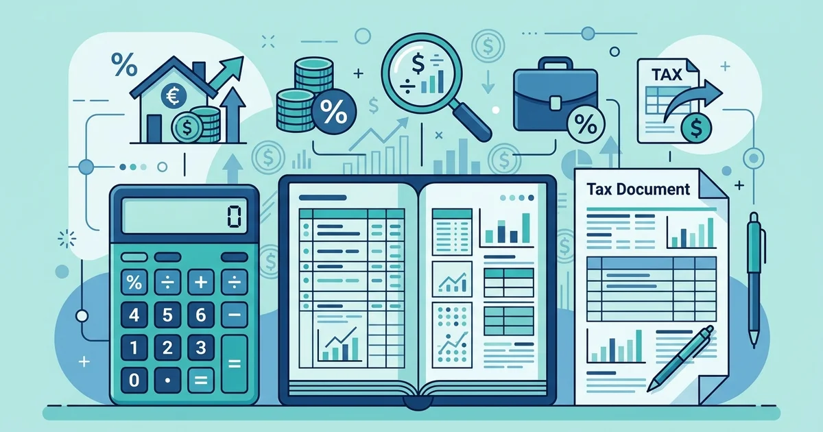 Calculator and tax ledger sheet for GST-compliant invoicing