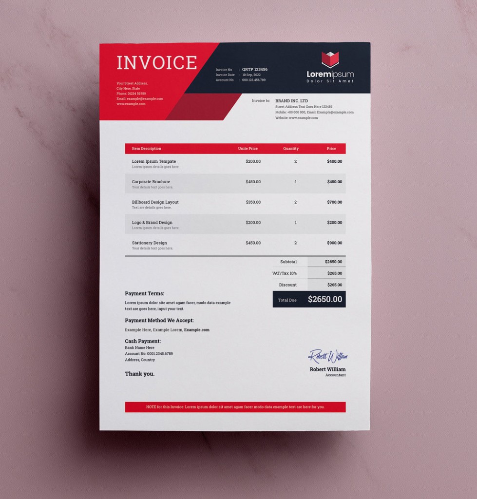 Corporate Pro quotation template preview